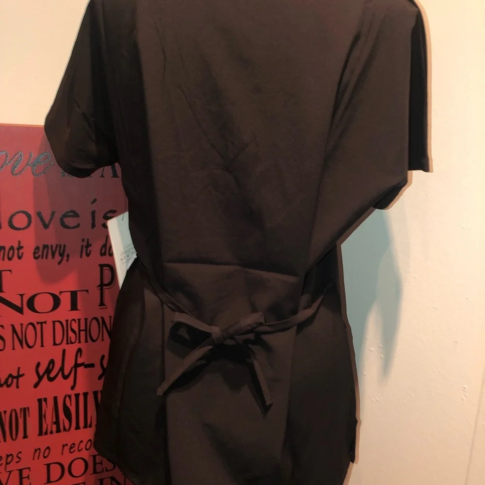 +MEDics New York Laundry Size S Womens Black 4 Way Stretch Scrub Top $42 - Picture 4 of 5